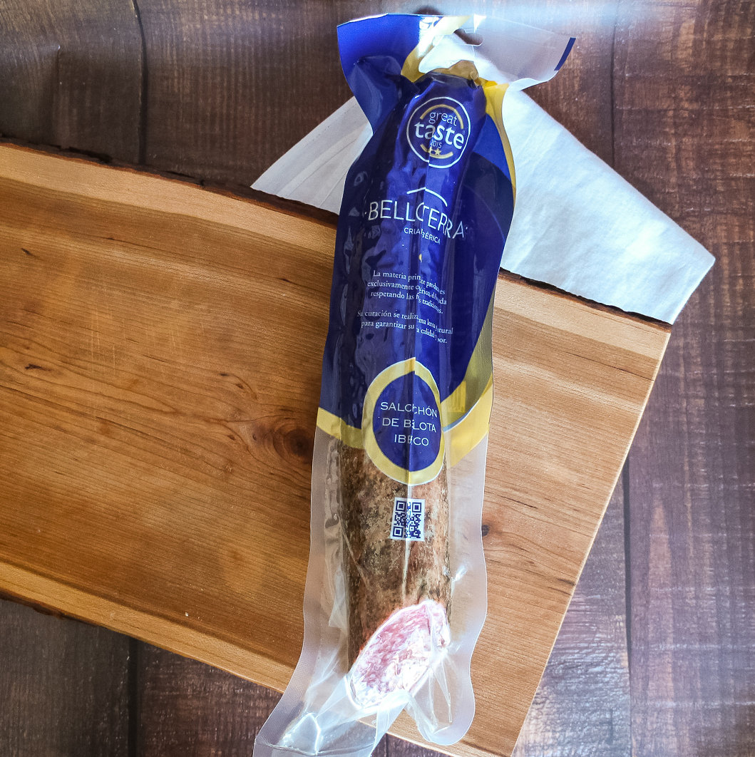 Belloterra Iberian Acorn-Fed Salchichon Cular, 100% Iberian, Half Piece