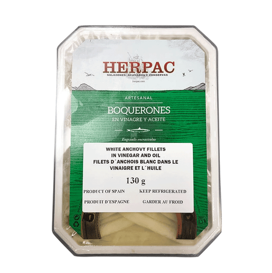 Herpac White Anchovy Fillets in Oil and Vinegar | Seafood Conservas from Spain Shop Online at The Spanish Store | Spanish Imports to Canada