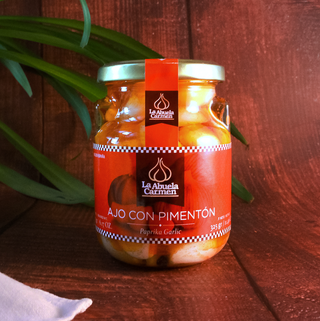 La Abuela Carmen Paprika Garlic | Spanish Garlic Cloves Preserved in Paprika | The Spanish Store Shop Online in Canada