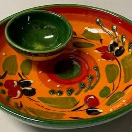 Hand Painted Ceramic Two-in-one Olive Dish
