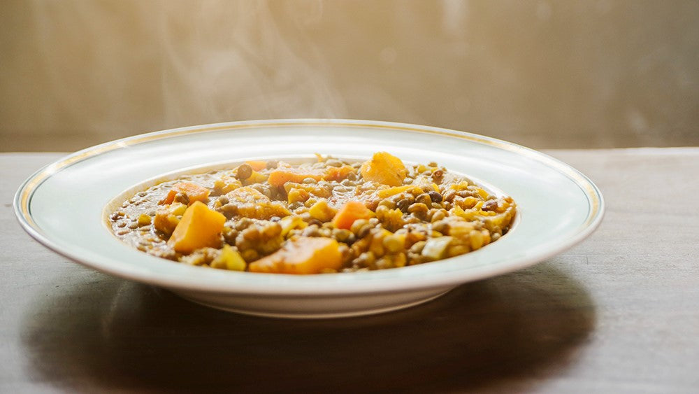 Home-made lentils with Chorizo