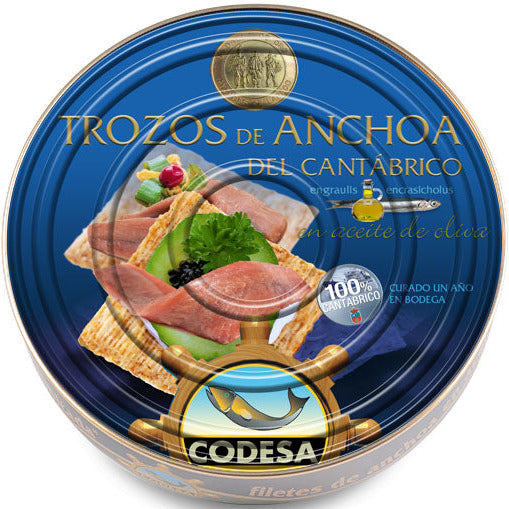 Codesa Cantabrian Anchovy fillets in olive oil 165 g tin (30 fillets) - SERIE ORO