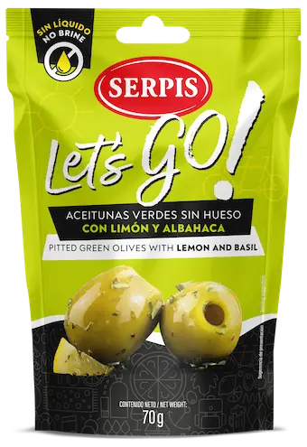 Serpis Lets Go Olives with Lemon & Basil pitted 70 g