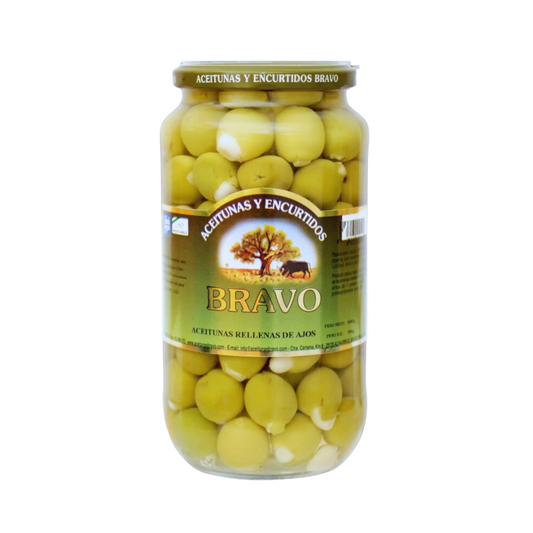 Olives vertes entières à saveur d'anchois La Explanada, manzanilla