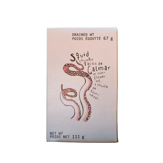 El Rano Giant Squid tentacles in Sunflower Oil 120 ml can