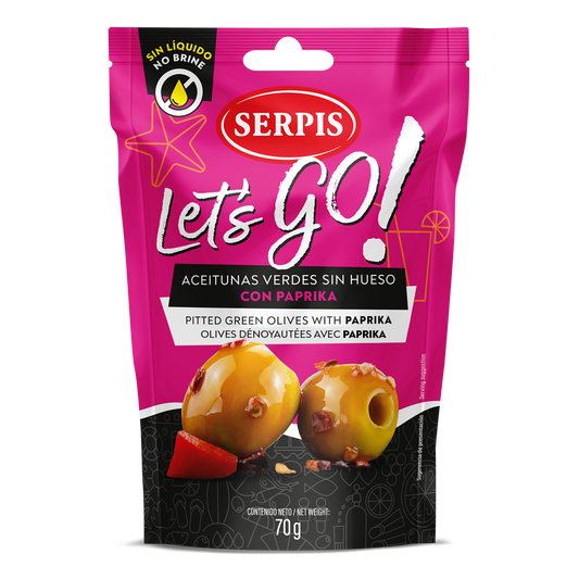 Serpis Lets Go Olive with Paprika Pitted 70 g