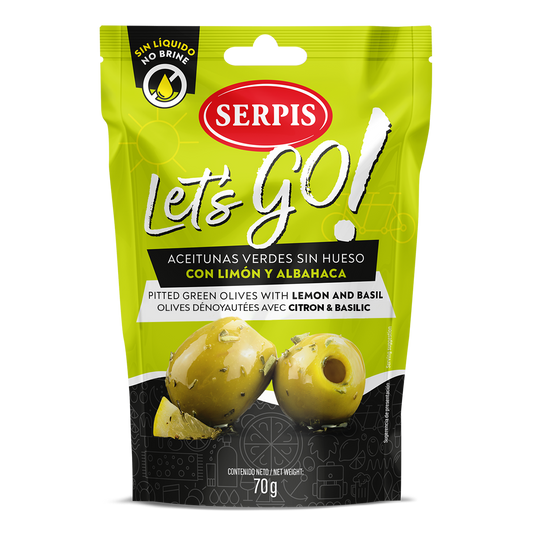 Serpis Lets Go Olives with Lemon & Basil pitted 70 g