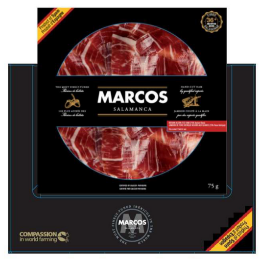 Marcos Iberian Acorn-Fed Ham Handcarved, 75 % Iberian 75 g