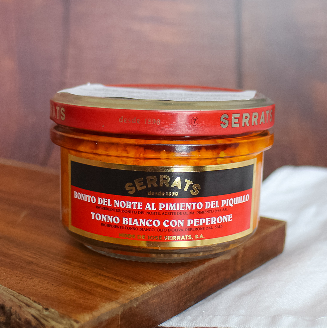Serrats Bonito White Tuna in Olive Oil with Piquillo Peppers | Spanish Imports Gourmet Grocery Food Shop Online The Spanish Store