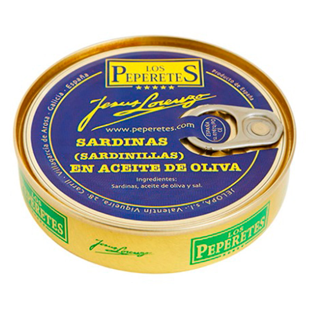 Los Peperetes Small Sardines in Olive Oil |  Spanish Seafood Conservas available for delivery in Canada | Shop Online The Spanish Store 