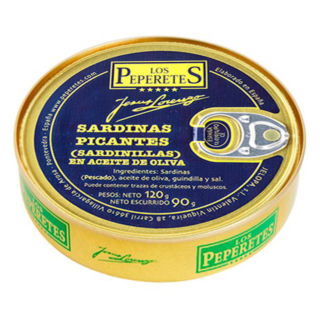 Los Peperetes Hot Small Sardines in Olive Oil |  Spanish Seafood Conservas available for delivery in Canada | Shop Online The Spanish Store 