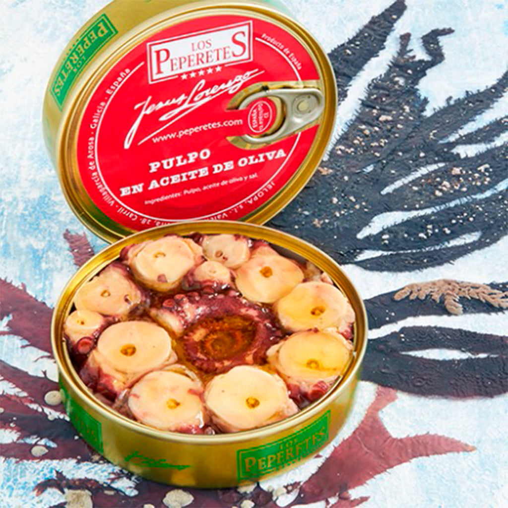Los Peperetes Octopus in Olive Oil |  Spanish Seafood Conservas available for delivery in Canada | Shop Online The Spanish Store 