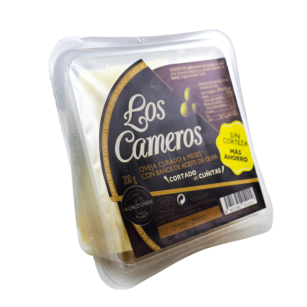 Los Cameros Sheep Cheese Cured 6 months 200g Sliced wedge