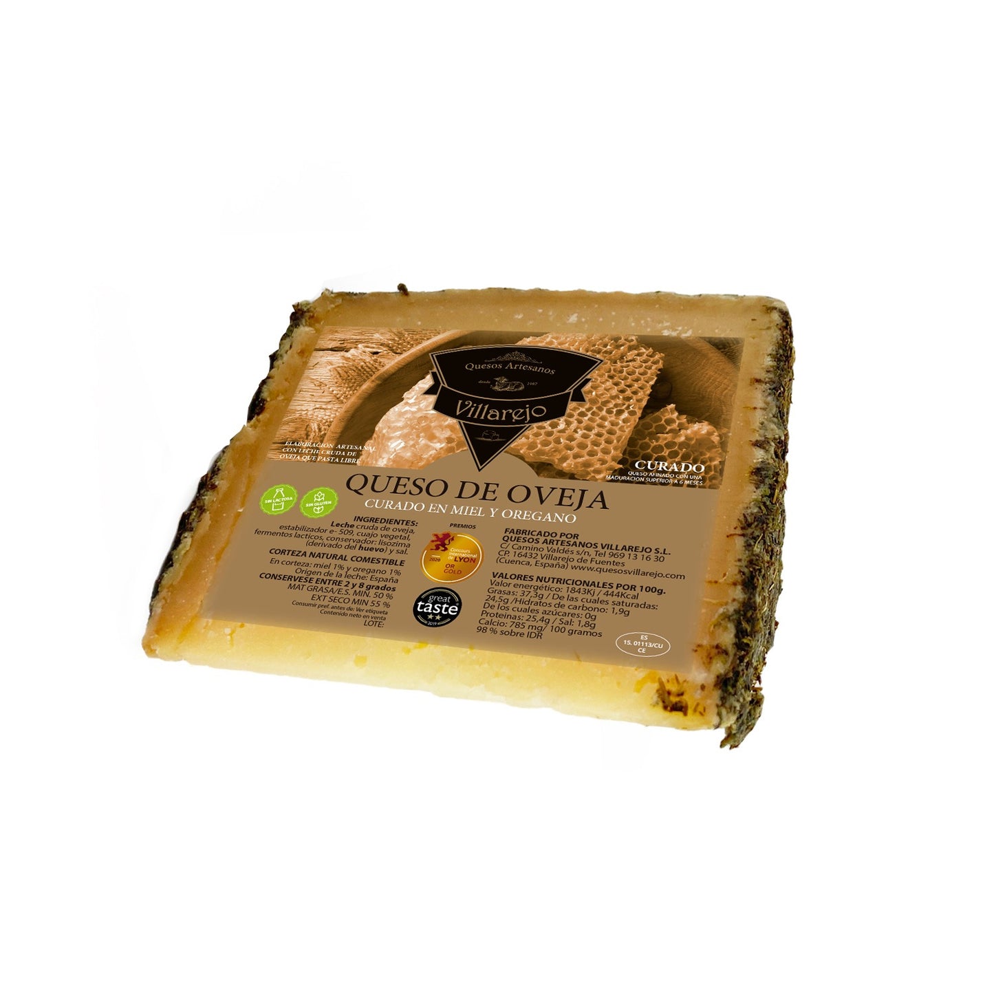 Artisan Sheep Cheese Cured in Honey and Oregano "Villarejo"