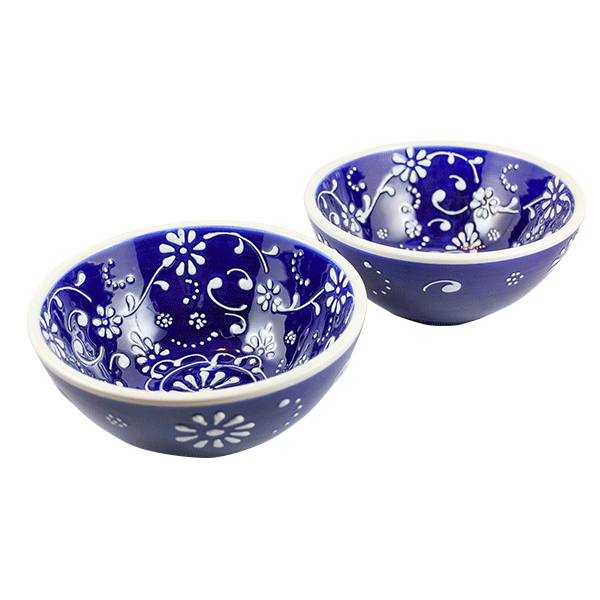 Antonio Ortiz 2-Piece Gazpacho Bowl Set, Handmade Ceramics from Spain available in Canada, The Spanish Store, Shop Spanish products online, Toronto Ontario Hamilton Ontario Azul Blue