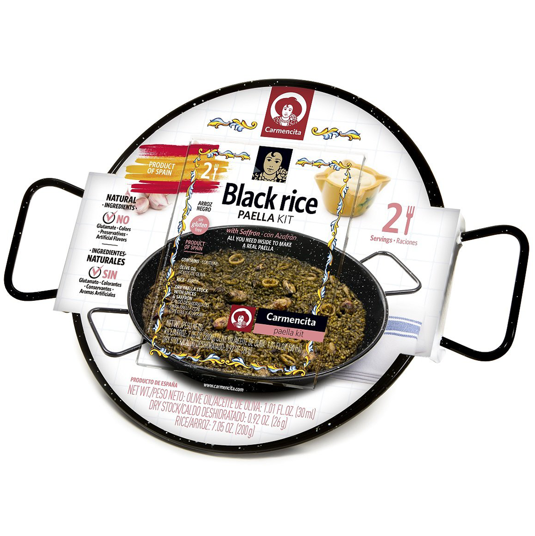 Carmencita Black Rice Paella Kit with Spices, Seasoning and Paella Pan to make Spanish Paella at Home | The Spanish Store shop online Canada