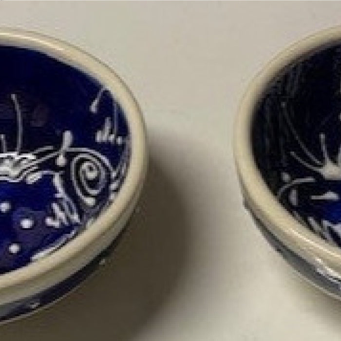 Ceramic Hand Painted Antonio Ortiz 2-Piece Bowl Set 9 cm