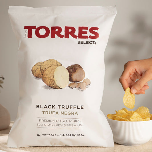 Torres Selecta Black Truffle Premium Potato Chips Family Size 500 g